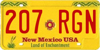 NM license plate 207RGN