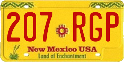 NM license plate 207RGP