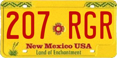 NM license plate 207RGR