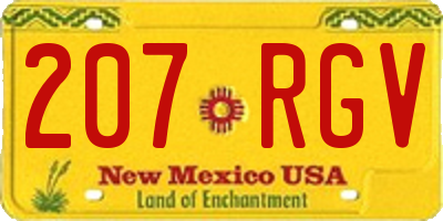 NM license plate 207RGV