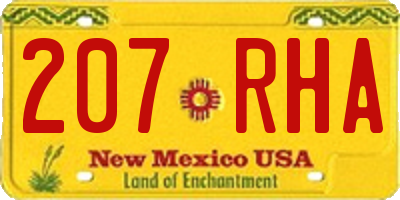 NM license plate 207RHA