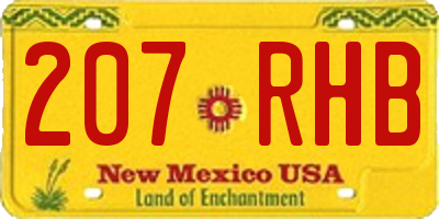 NM license plate 207RHB