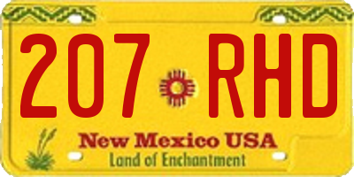 NM license plate 207RHD