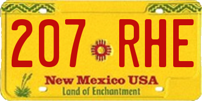 NM license plate 207RHE