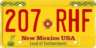 NM license plate 207RHF