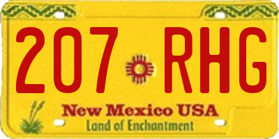 NM license plate 207RHG