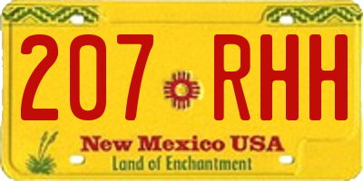 NM license plate 207RHH