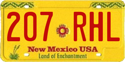NM license plate 207RHL