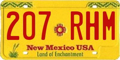 NM license plate 207RHM