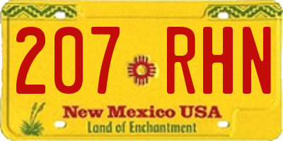 NM license plate 207RHN