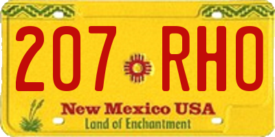NM license plate 207RHO