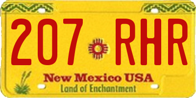 NM license plate 207RHR