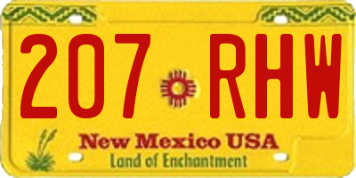 NM license plate 207RHW
