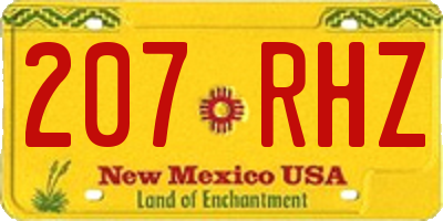 NM license plate 207RHZ