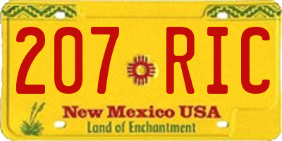 NM license plate 207RIC
