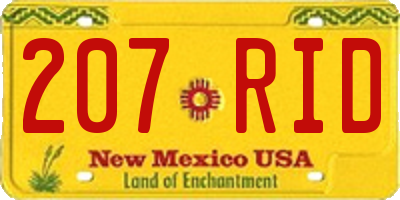 NM license plate 207RID