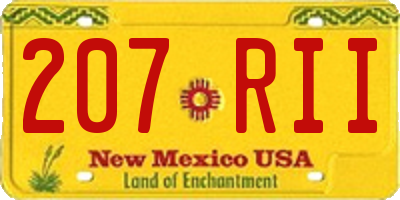 NM license plate 207RII