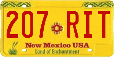 NM license plate 207RIT