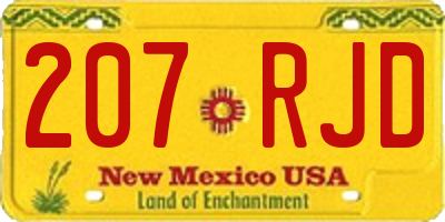 NM license plate 207RJD