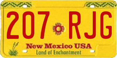 NM license plate 207RJG