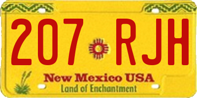 NM license plate 207RJH