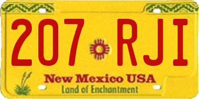 NM license plate 207RJI