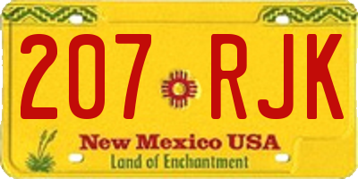 NM license plate 207RJK