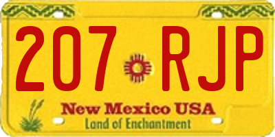 NM license plate 207RJP