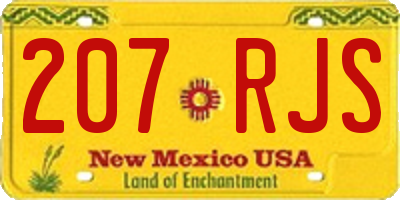 NM license plate 207RJS