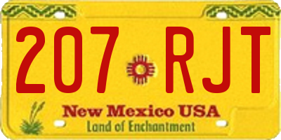 NM license plate 207RJT