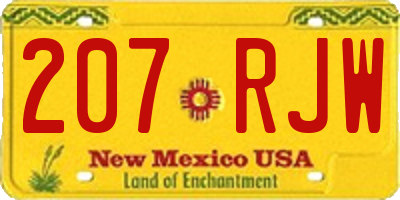 NM license plate 207RJW