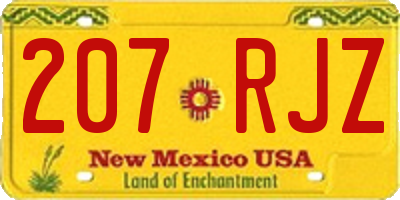 NM license plate 207RJZ