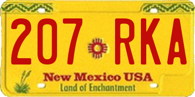 NM license plate 207RKA