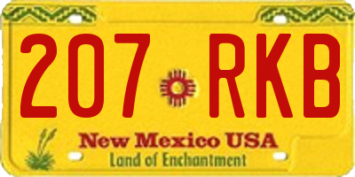NM license plate 207RKB