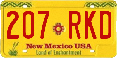 NM license plate 207RKD