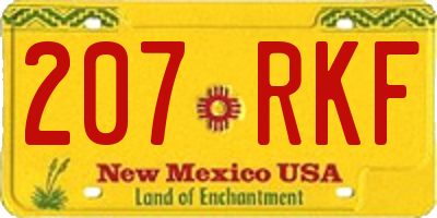 NM license plate 207RKF