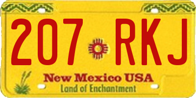 NM license plate 207RKJ