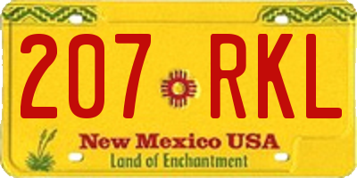NM license plate 207RKL
