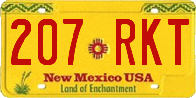 NM license plate 207RKT