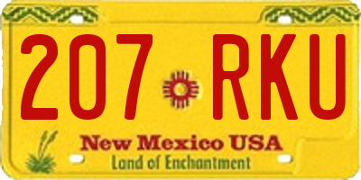 NM license plate 207RKU