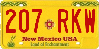 NM license plate 207RKW