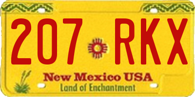 NM license plate 207RKX