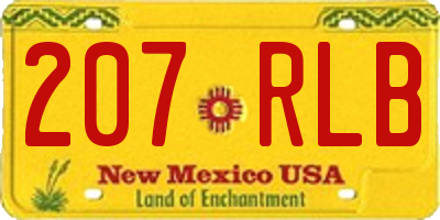 NM license plate 207RLB