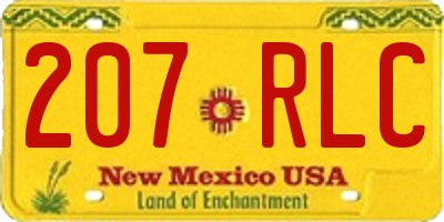 NM license plate 207RLC