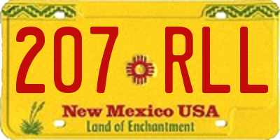NM license plate 207RLL