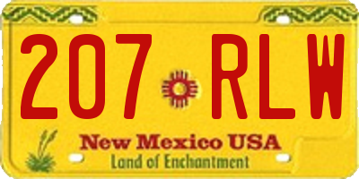 NM license plate 207RLW