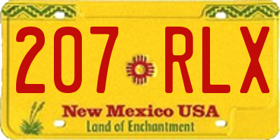 NM license plate 207RLX