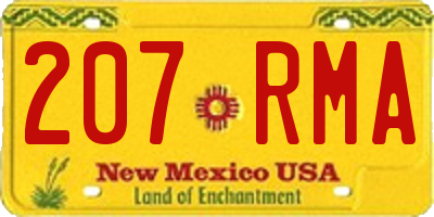 NM license plate 207RMA