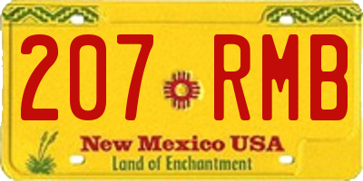 NM license plate 207RMB