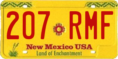 NM license plate 207RMF